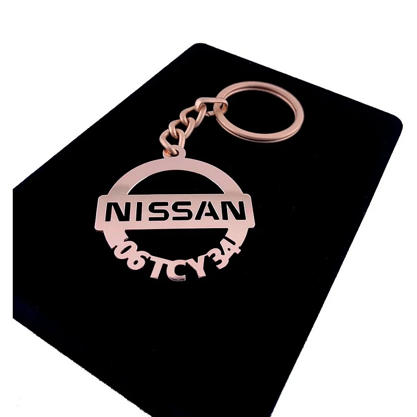 Nissan Anahtarlık - Metal Kişiye Özel Rose 24K Ayar Gerçek Altın Kaplama