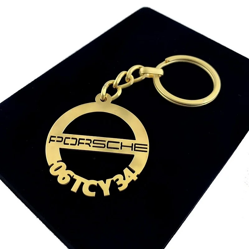 Kişiye Özel - Metal Porsche - Gold Plaka Anahtarlık Gerçek Altın Kaplama Kişiye Özel - Metal Porsche - Gold Plaka Anahtarlık Gerçek Altın Kaplama