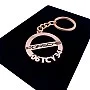 Kişiye Özel - Metal Porsche - Rose Plaka Anahtarlık Gerçek Altın Kaplama
