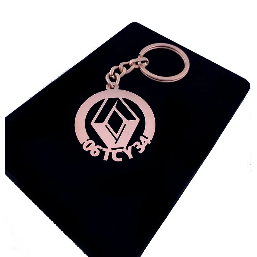 Renault Anahtarlık - Metal Kişiye Özel Rose 24K Ayar Gerçek Altın Kaplama