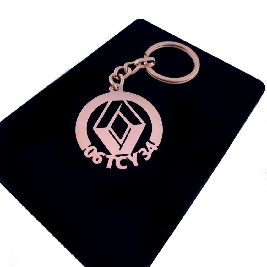 Renault Anahtarlık - Metal Kişiye Özel Rose 24K Ayar Gerçek Altın Kaplama