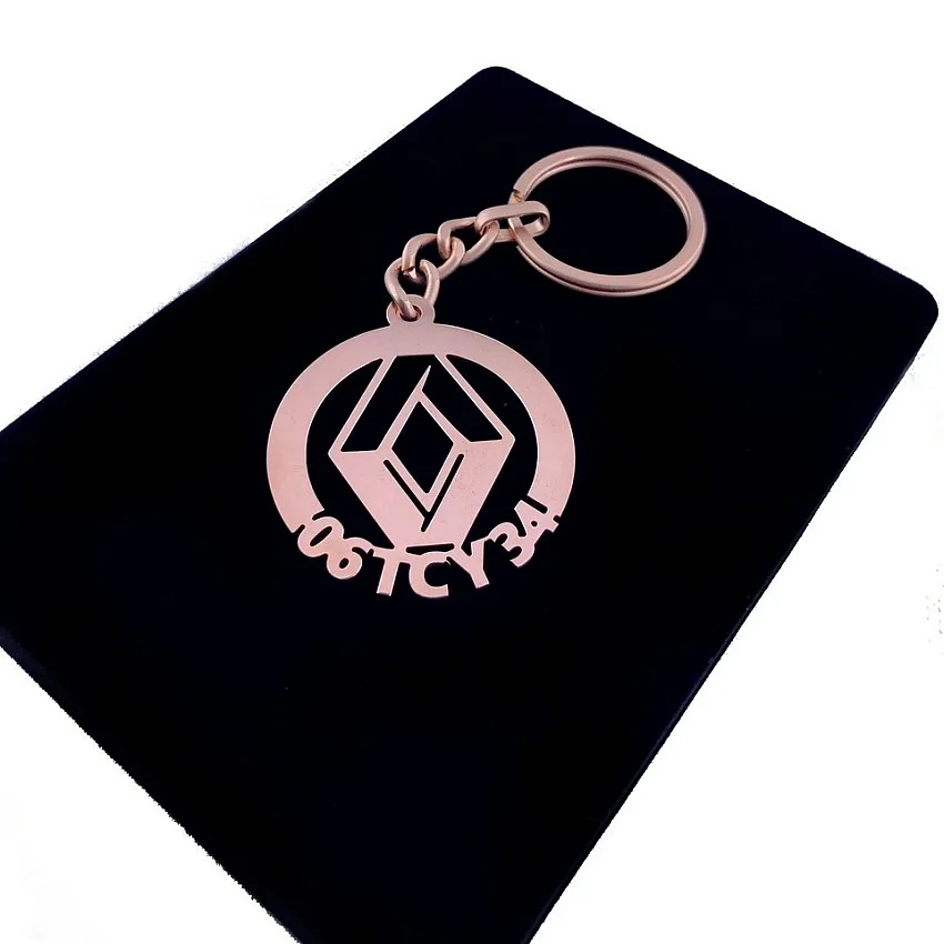 Renault Anahtarlık - Metal Kişiye Özel Rose 24K Ayar Gerçek Altın Kaplama