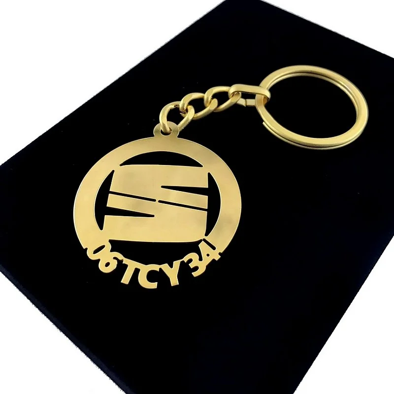 Kişiye Özel - Metal Seat - Gold Plaka Anahtarlık Gerçek Altın Kaplama