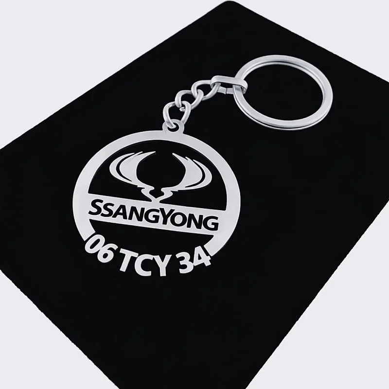 Ssangyong Anahtarlık - Metal Kişiye Özel 925 Ayar Gümüş Kaplama