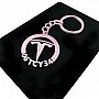 Kişiye Özel - Metal Tesla - Rose Plaka Anahtarlık Gerçek Altın Kaplama
