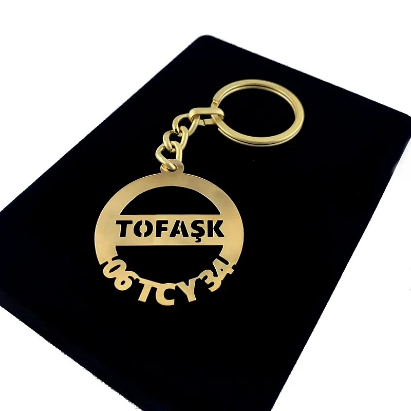 Kişiye Özel - Metal Tofaş - Gold Plaka Anahtarlık Gerçek Altın Kaplama Kişiye Özel - Metal Tofaş - Gold Plaka Anahtarlık Gerçek Altın Kaplama