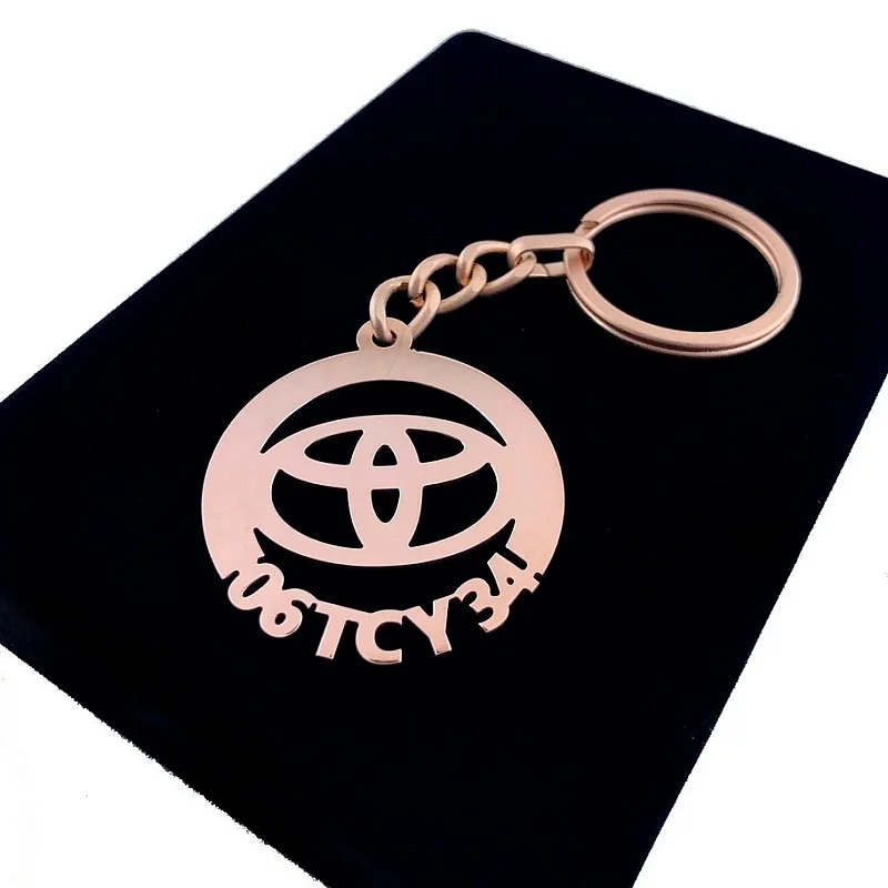 Kişiye Özel - Metal Toyota - Rose Plaka Anahtarlık Gerçek Altın Kaplama Kişiye Özel - Metal Toyota - Rose Plaka Anahtarlık Gerçek Altın Kaplama
