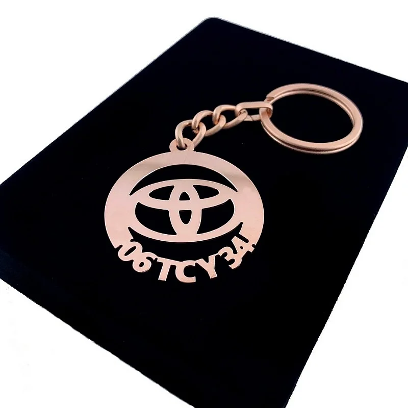 Kişiye Özel - Metal Toyota - Rose Plaka Anahtarlık Gerçek Altın Kaplama Kişiye Özel - Metal Toyota - Rose Plaka Anahtarlık Gerçek Altın Kaplama