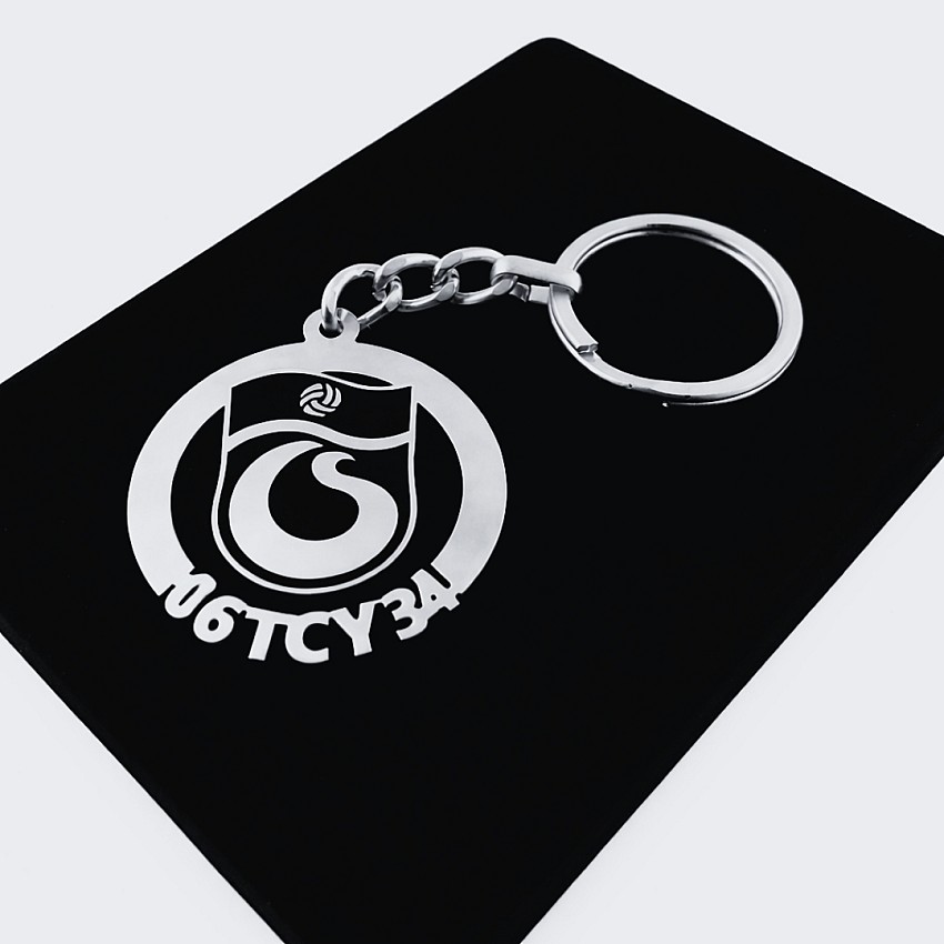 Trabzonspor Anahtarlık - Metal Kişiye Özel 925 Ayar Gümüş Kaplama