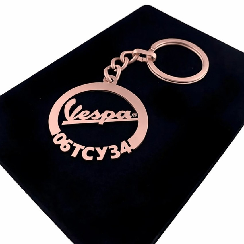 Vespa Anahtarlık - Metal Kişiye Özel Rose 24K Ayar Gerçek Altın Kaplama