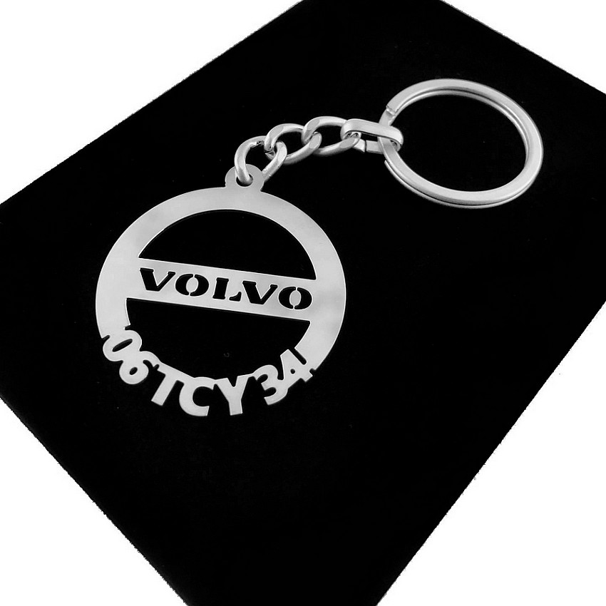 Kişiye Özel - Metal Volvo - Gümüş Anahtarlık Gerçek Gümüş Kaplama