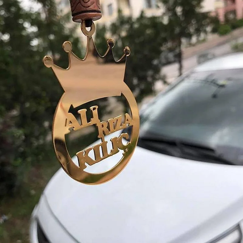 Kişiye Özel - Metal Araç Dikiz Ayna Süsü