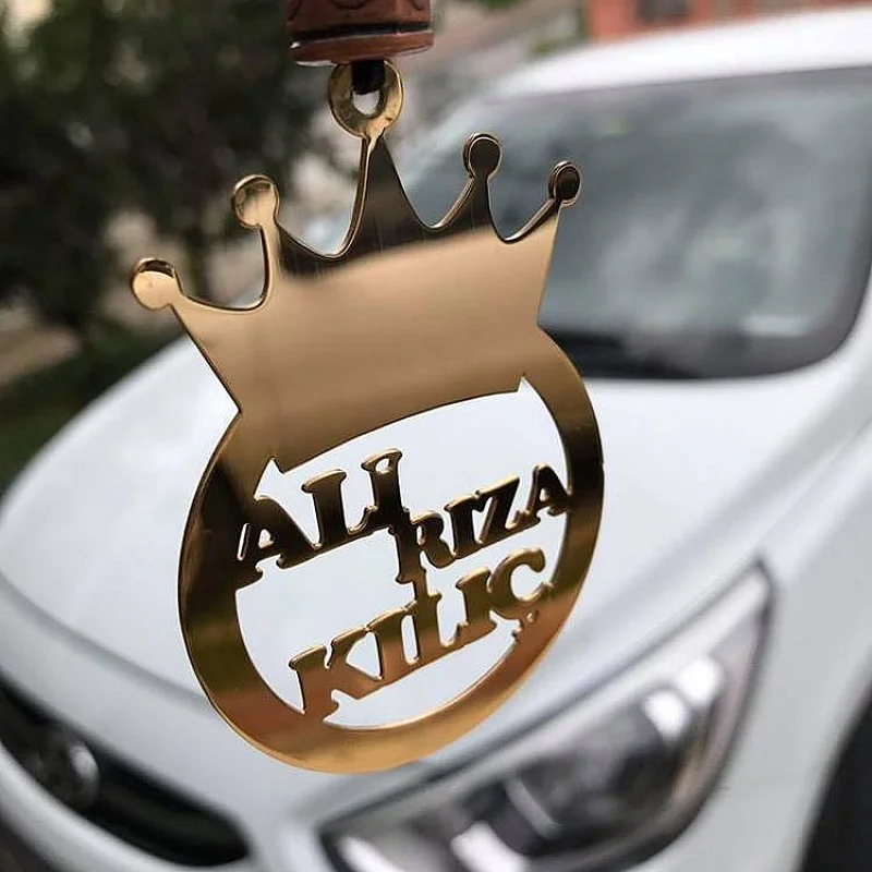 Kişiye Özel - Metal Araç Dikiz Ayna Süsü