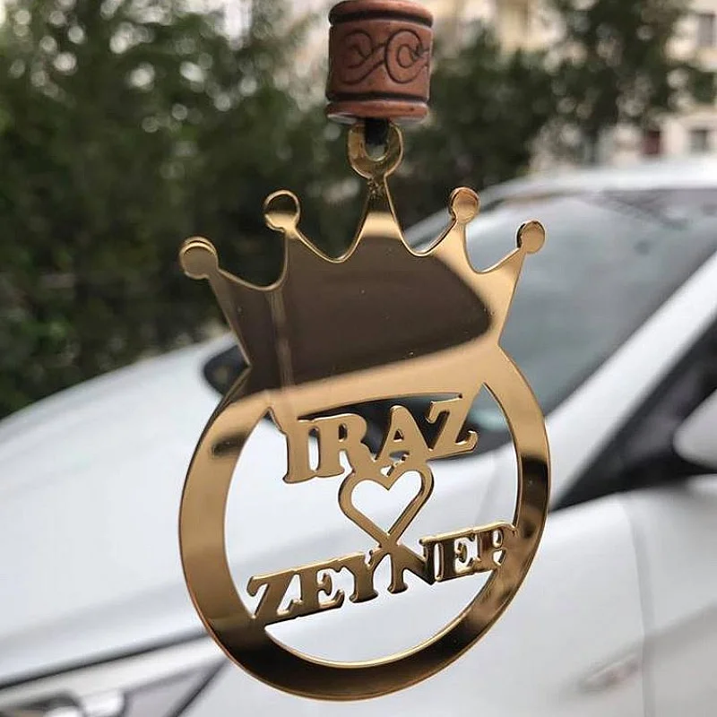 Kişiye Özel - Metal Araç Dikiz Ayna Süsü