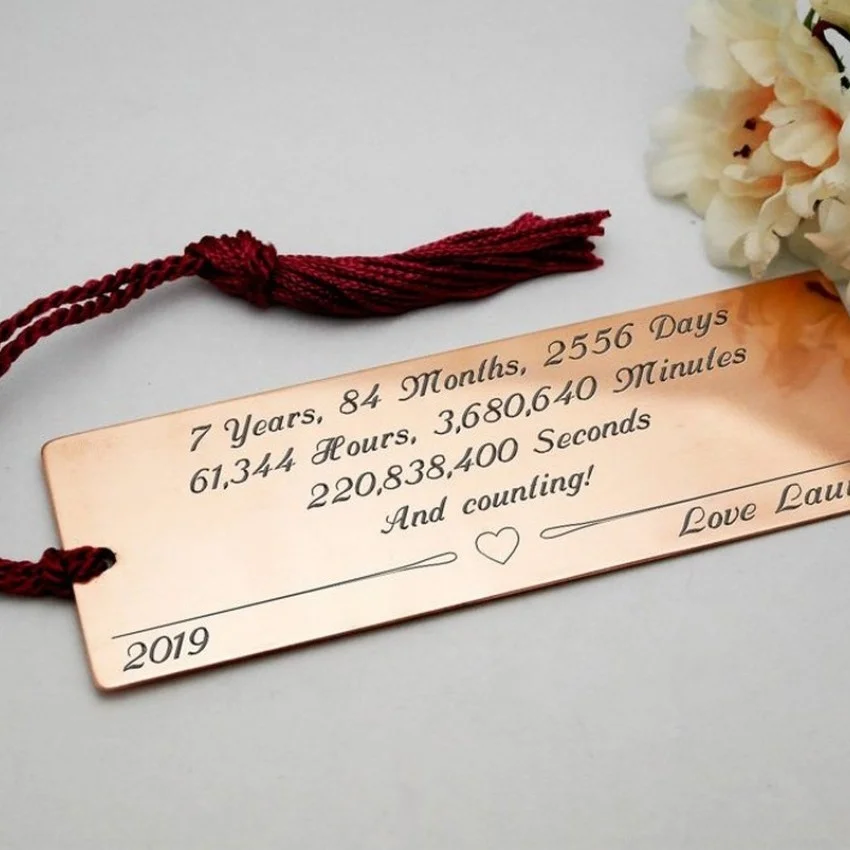 Kişiye Özel - Metal Dikdörtgen İsimli Kitap Ayracı