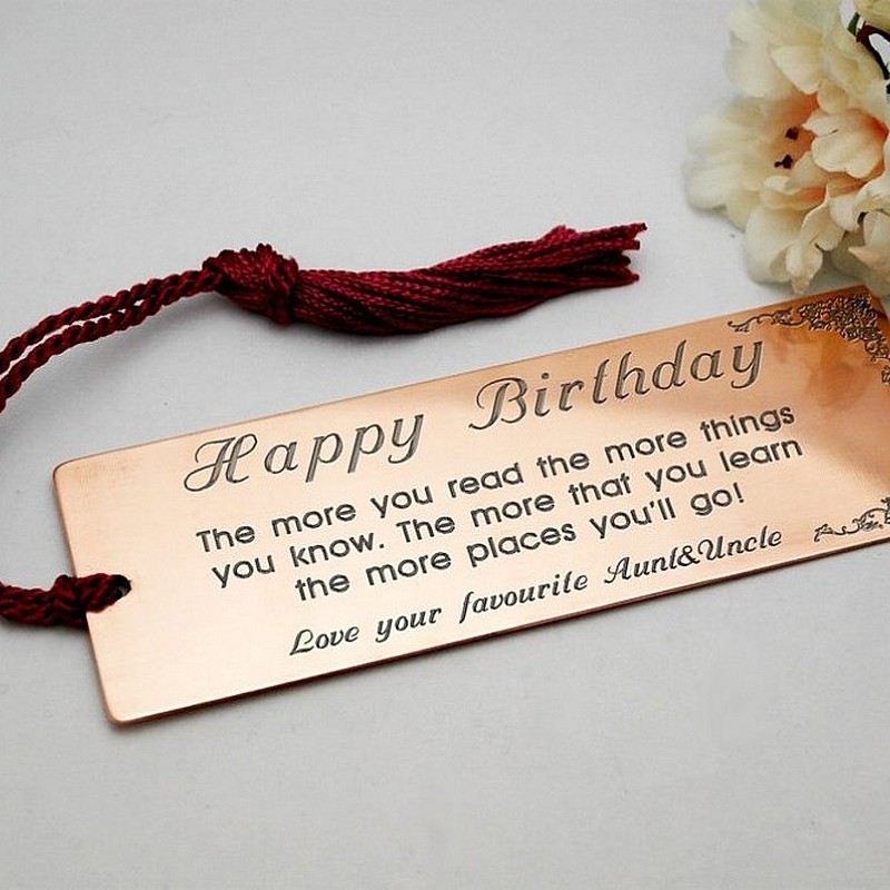 Kişiye Özel - Metal Dikdörtgen İsimli Kitap Ayracı