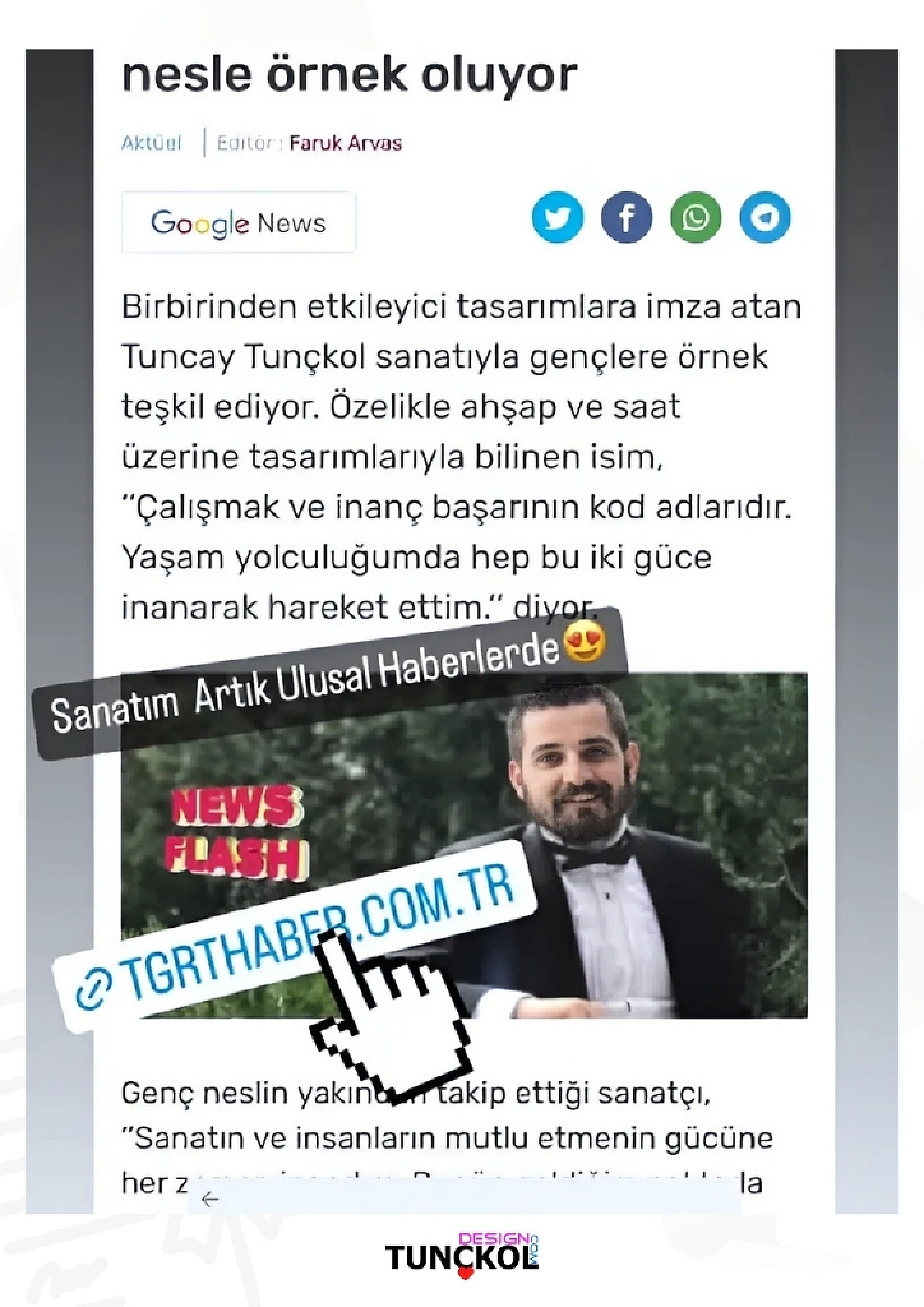 TGRT Haber Gazetesi Tunçkol Başarı Hikâyesi