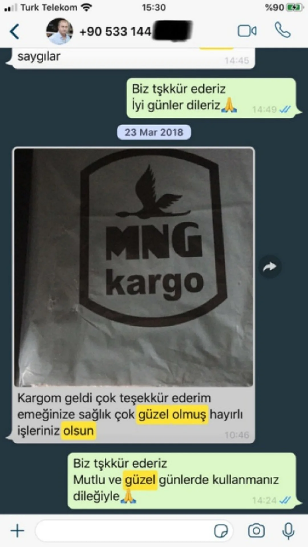 Sizden Gelen Whatsapp Mesajları