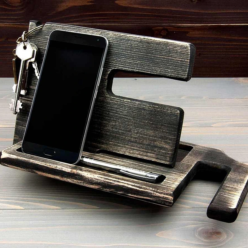 Kişiye Özel - Ahşap Aksesuar ve Cep telefonu Standı