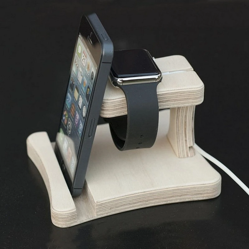 Kişiye Özel - Ahşap Apple İwatch ve Telefon İpad Standı Holder Tasarım