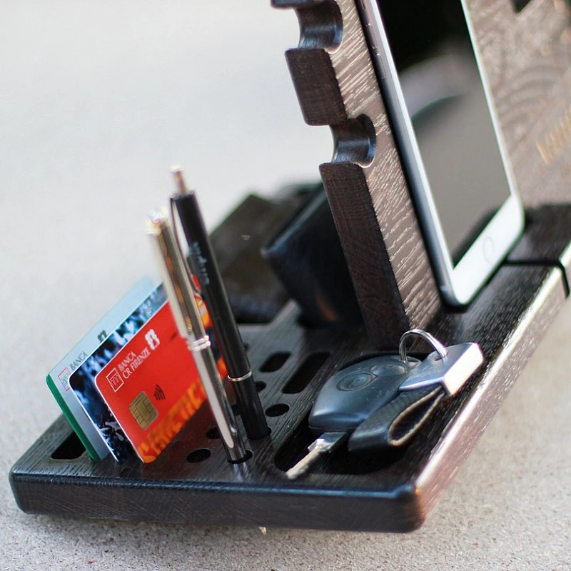 Kişiye Özel - Ahşap Jewel Saat Telefon Aksesuar Standı