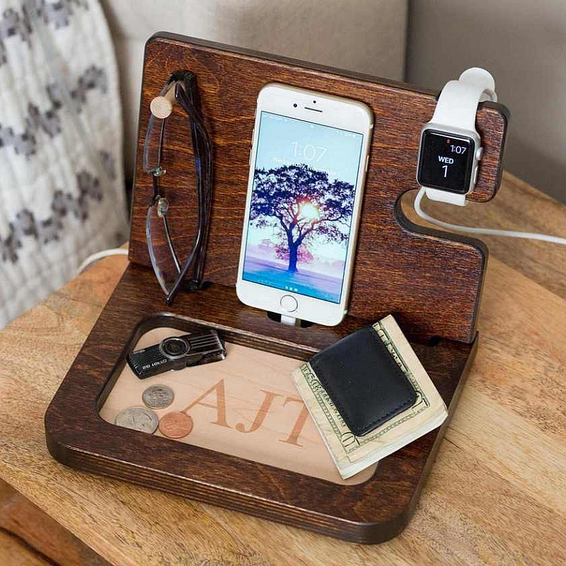 Kişiye Özel - Ahşap S Seri Aksesuar ve Cep Telefonu Standı