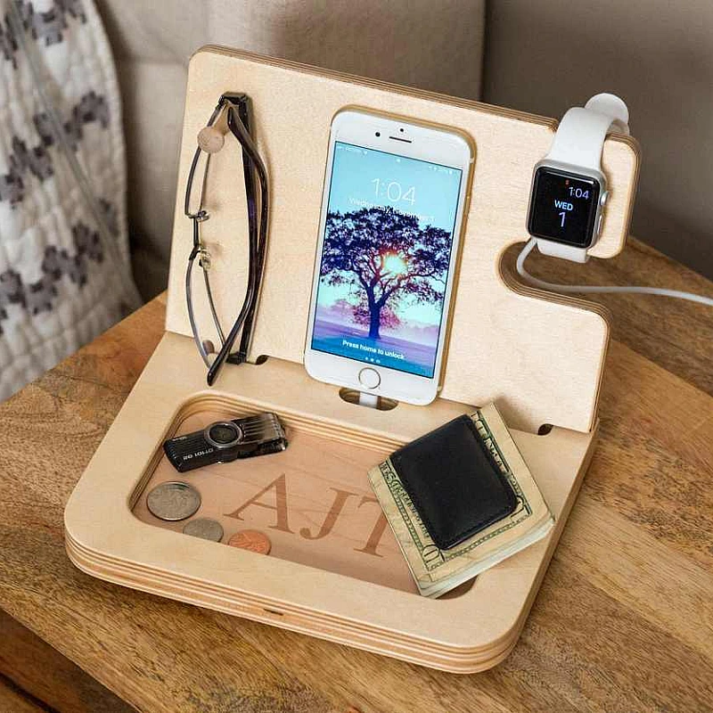 Kişiye Özel - Ahşap S Seri Aksesuar ve Cep Telefonu Standı