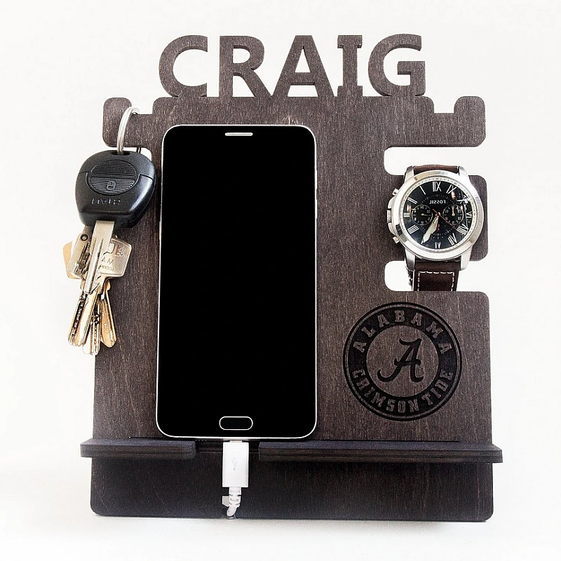 Kişiye Özel - Ahşap Üst Bölüm İsim İşlemeli Aksesuar Standı