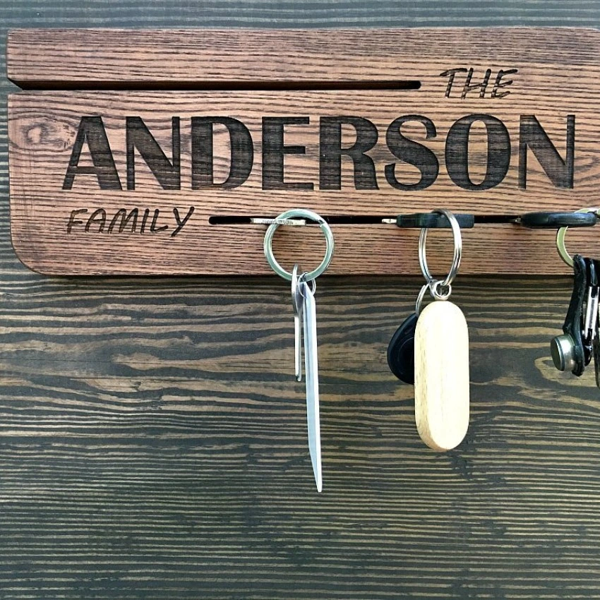 Kişiye Özel - Ahşap Kapı Yanı Anahtarlık Anderson Tasarım