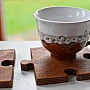 Kişiye Özel - Ahşap El İşçilikli Puzzle Kalın Tasarım Bardak Altlığı