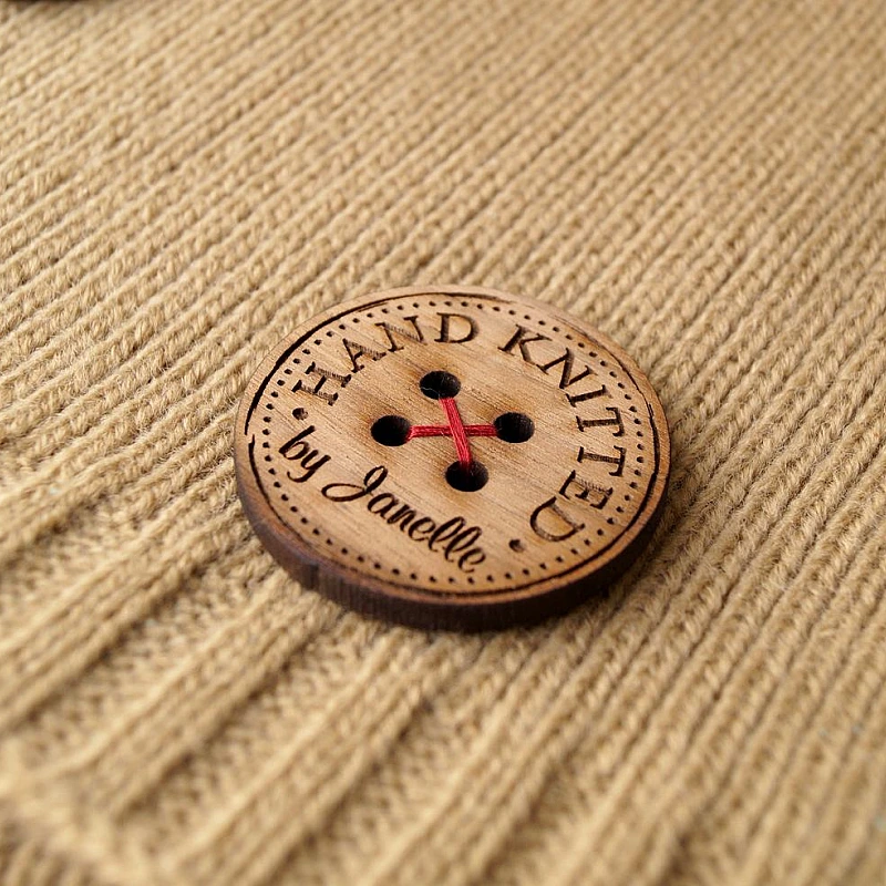 Kişiye Özel - Ahşap Yuvarlak Düğme