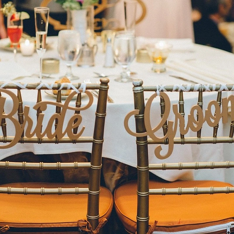 Kişiye Özel - Ahşap Özel Gün Sandalye Arkası İsimlik Düğün Nişan Nikah Doğum Günü