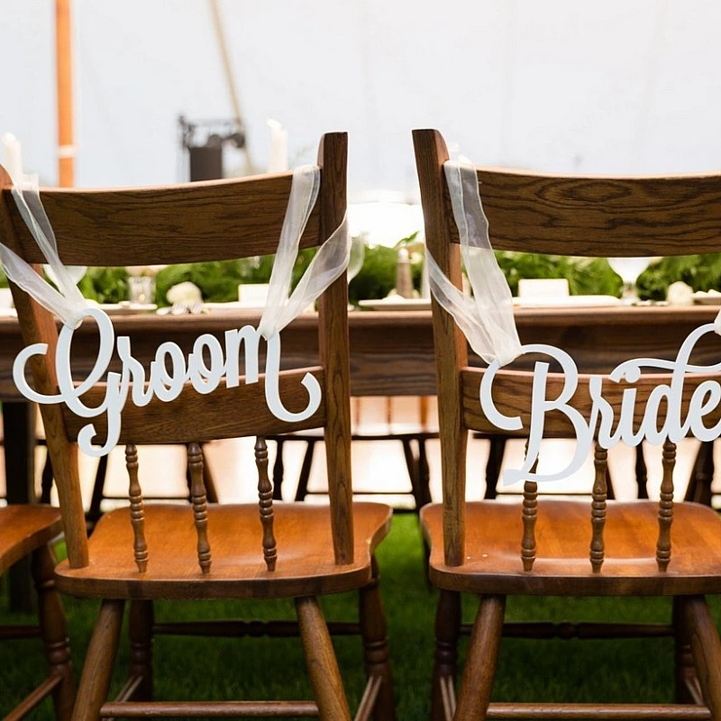 Kişiye Özel - Ahşap Özel Gün Sandalye Arkası İsimlik Düğün Nişan Nikah Doğum Günü