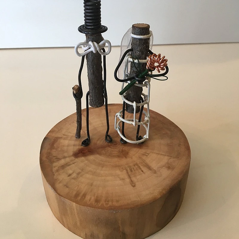 Kişiye Özel - Ahşap Masaüstü Gelin Damat Dal Figürleri