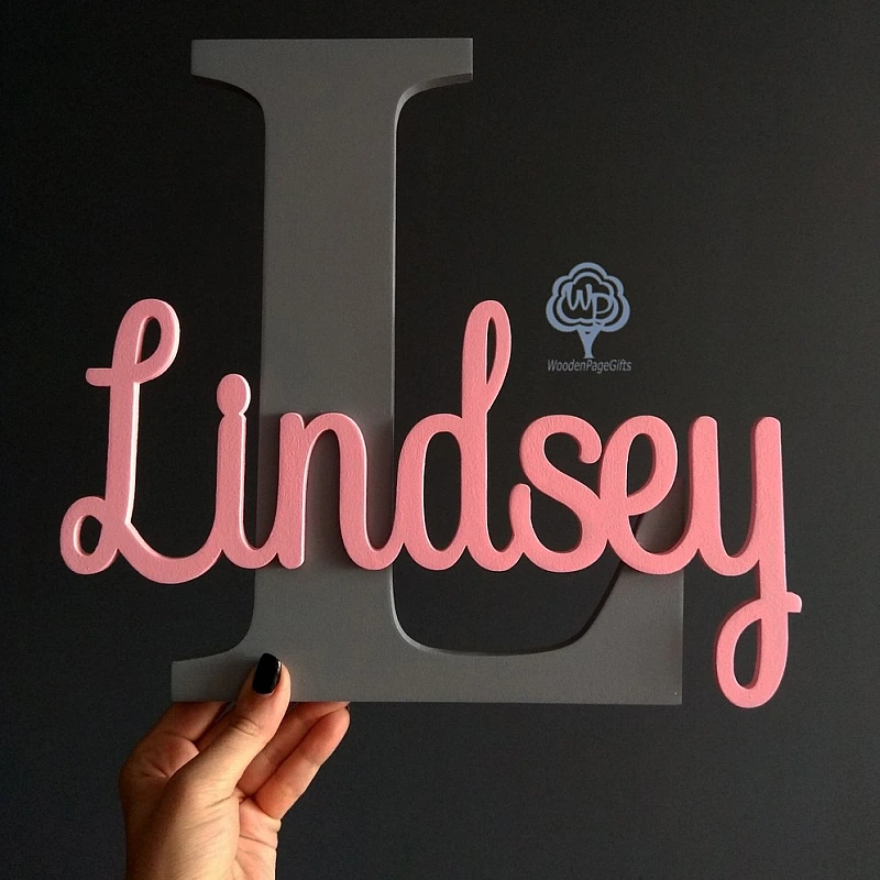 Kişiye Özel - Ahşap Tek Harf Üzerine İsimlik