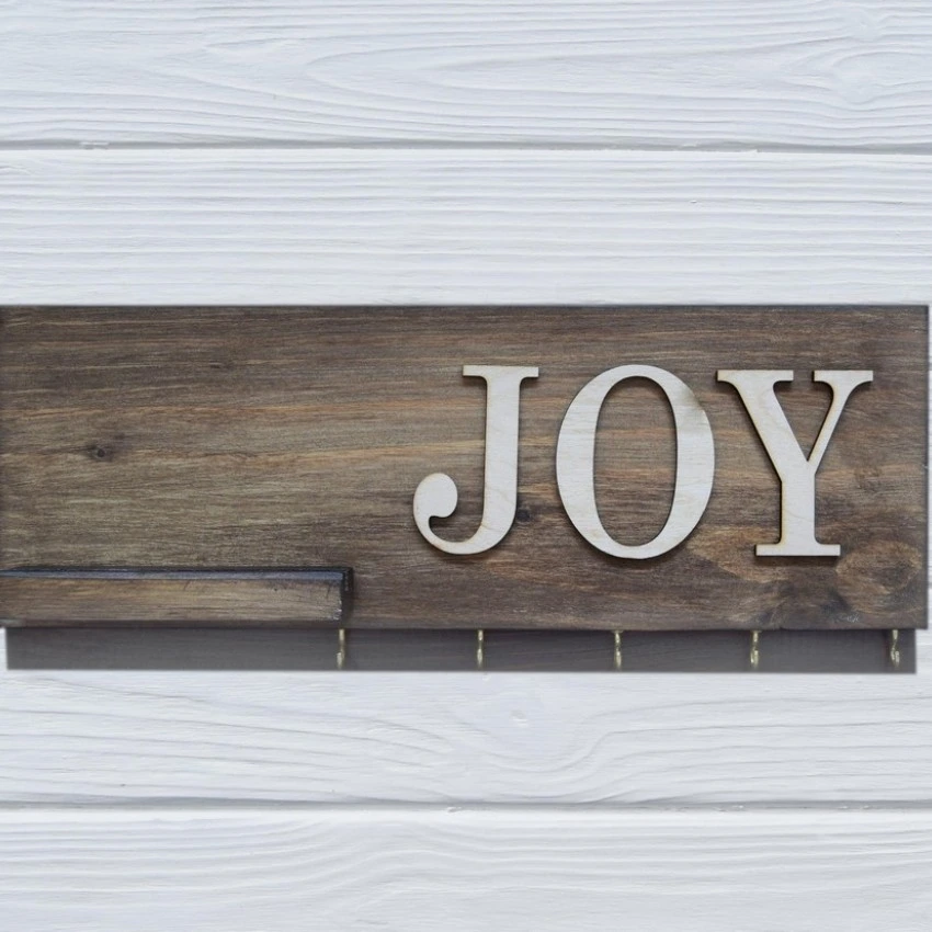 Kişiye Özel - Ahşap Raflı Kapı Anahtarlığı