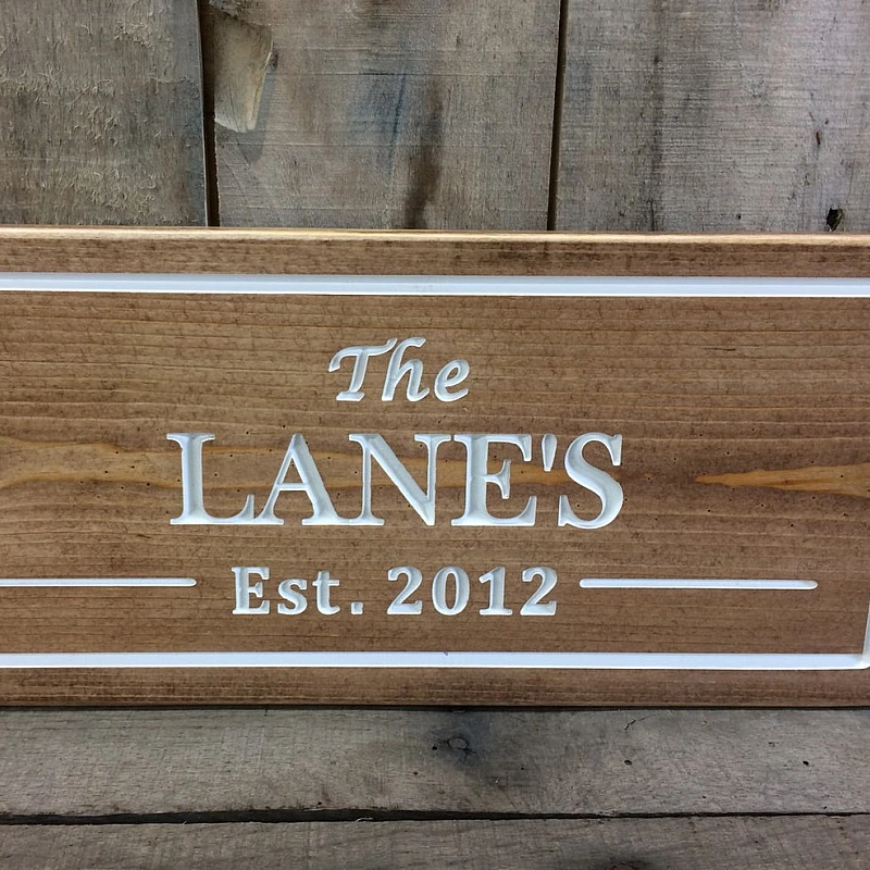 Kişiye Özel - Ahşap Kapı Tabelası Yazı Oyma Dış Yatay