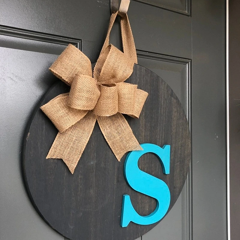 Kişiye Özel - Ahşap Tek Harfli Kapı Süsü Yuvarlak