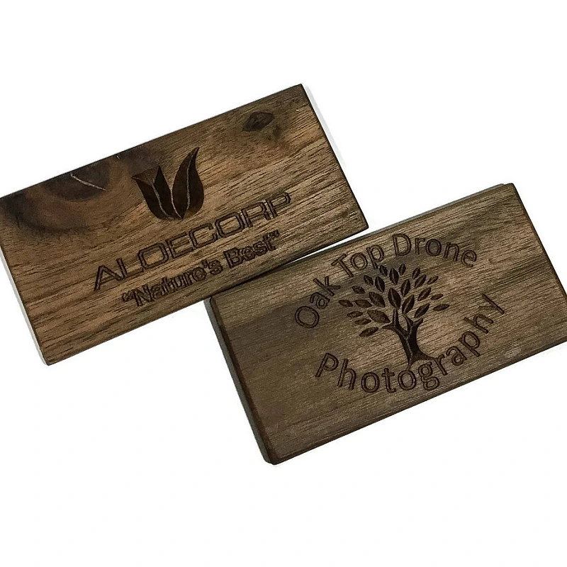 Kişiye Özel - Ahşap Kartvizitlik Mıknatıslı Kapaklı