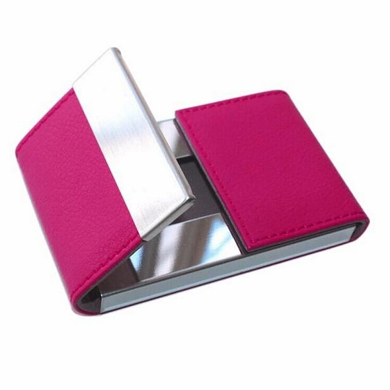 Kişiye Özel - Metal Çelik Kasa Çift Kapaklı Deri Kartvizitlik