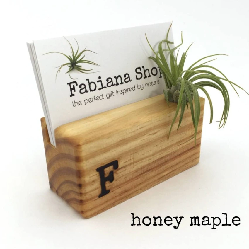 Kişiye Özel - Ahşap Saksılı Masaüstü Kartvitiklik Flowerpot Tasarım