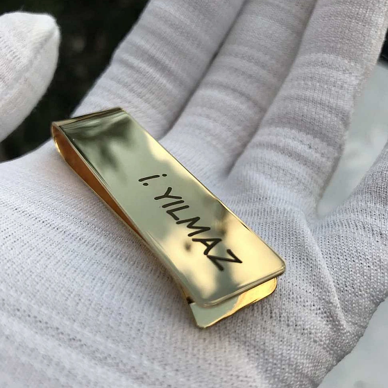 Kişiye Özel - Metal Kravat İğnesi Düz Kazımalı