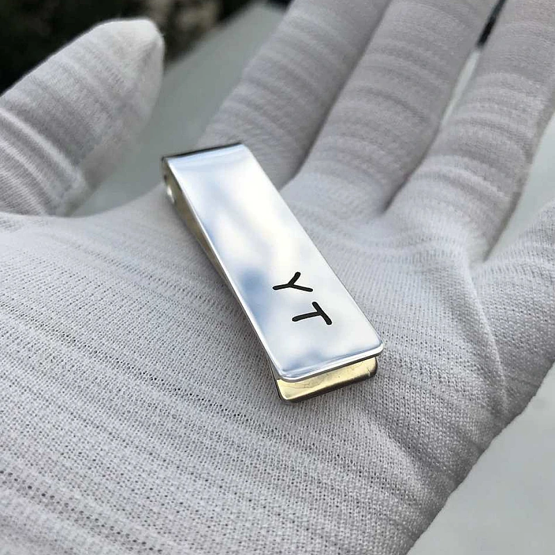 Kişiye Özel - Metal Kravat İğnesi Düz Kazımalı