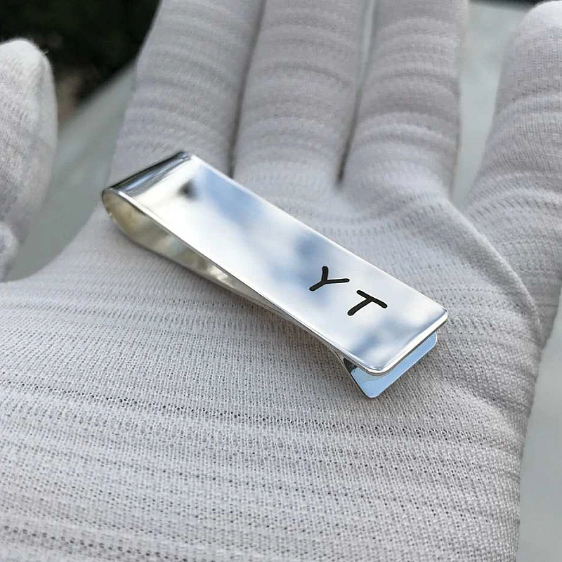 Kişiye Özel - Metal Kravat İğnesi Düz Kazımalı