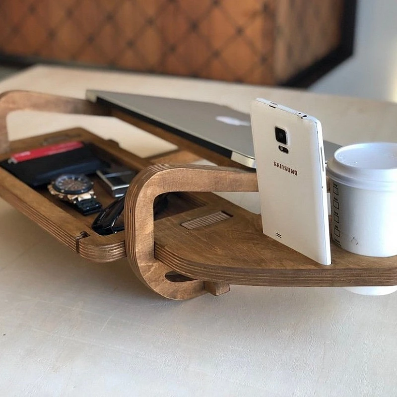 Kişiye Özel - Ahşap Full Tunçkol Design Laptop Sehpası