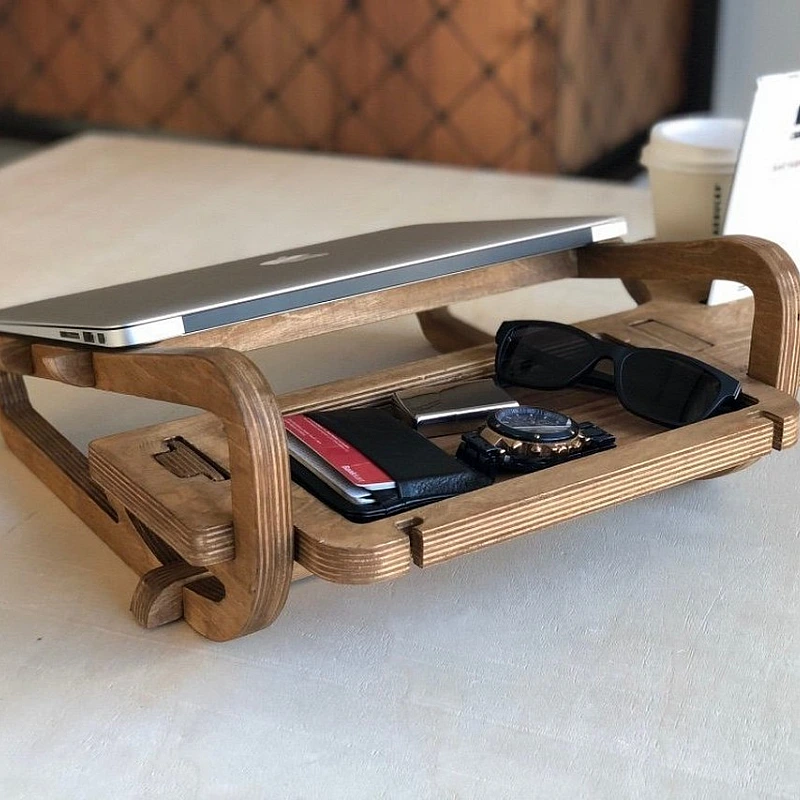 Kişiye Özel - Ahşap Full Tunçkol Design Laptop Sehpası