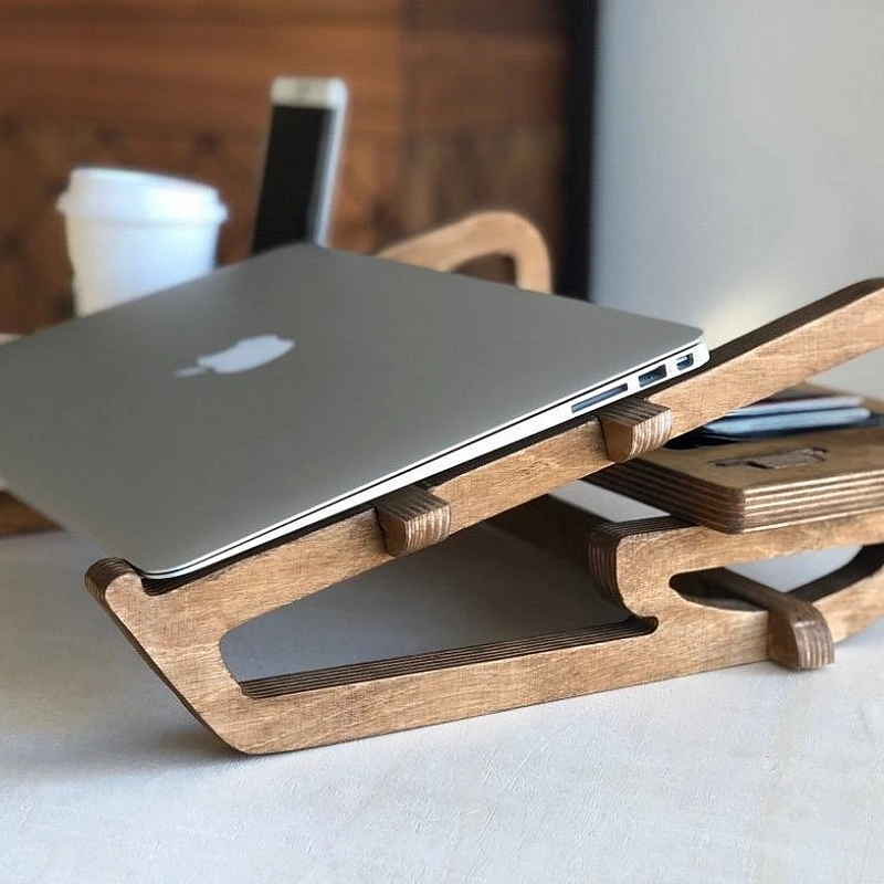 Kişiye Özel - Ahşap Full Tunçkol Design Laptop Sehpası