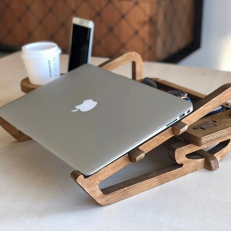 Kişiye Özel - Ahşap Full Tunçkol Design Laptop Sehpası