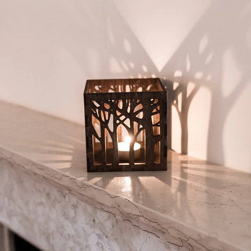 Kişiye Özel - Ahşap Mumluk Hardwood Tasarım