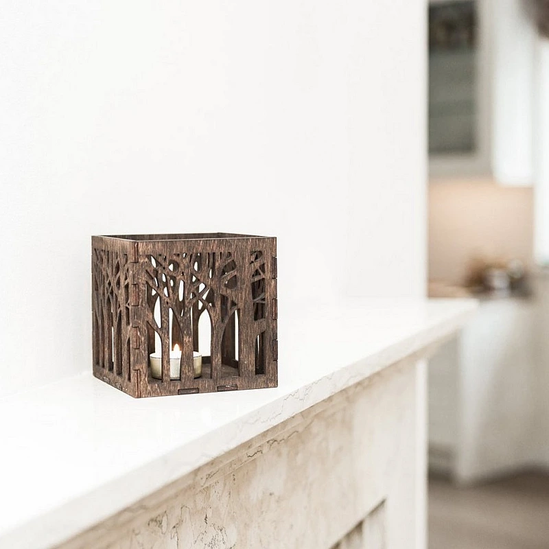 Kişiye Özel - Ahşap Mumluk Hardwood Tasarım